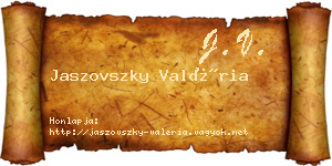 Jaszovszky Valéria névjegykártya